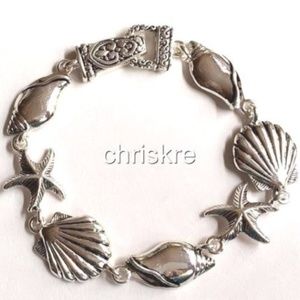 Silver Sea Life Charm Bracelet Beach Island Shells